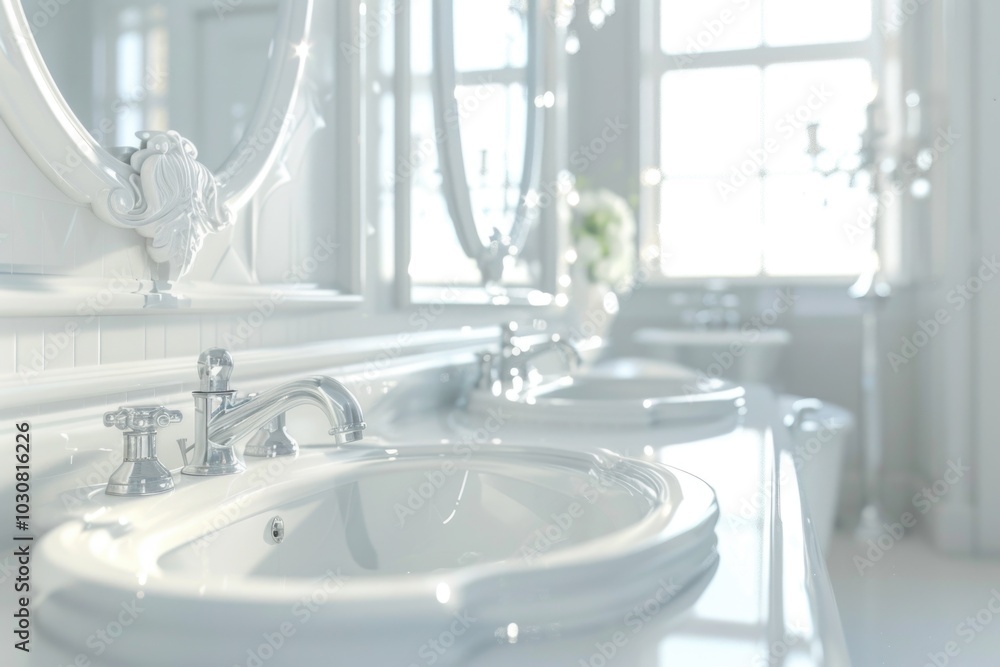 Double sink bathroom with mirror Double sink bathroom with mirror