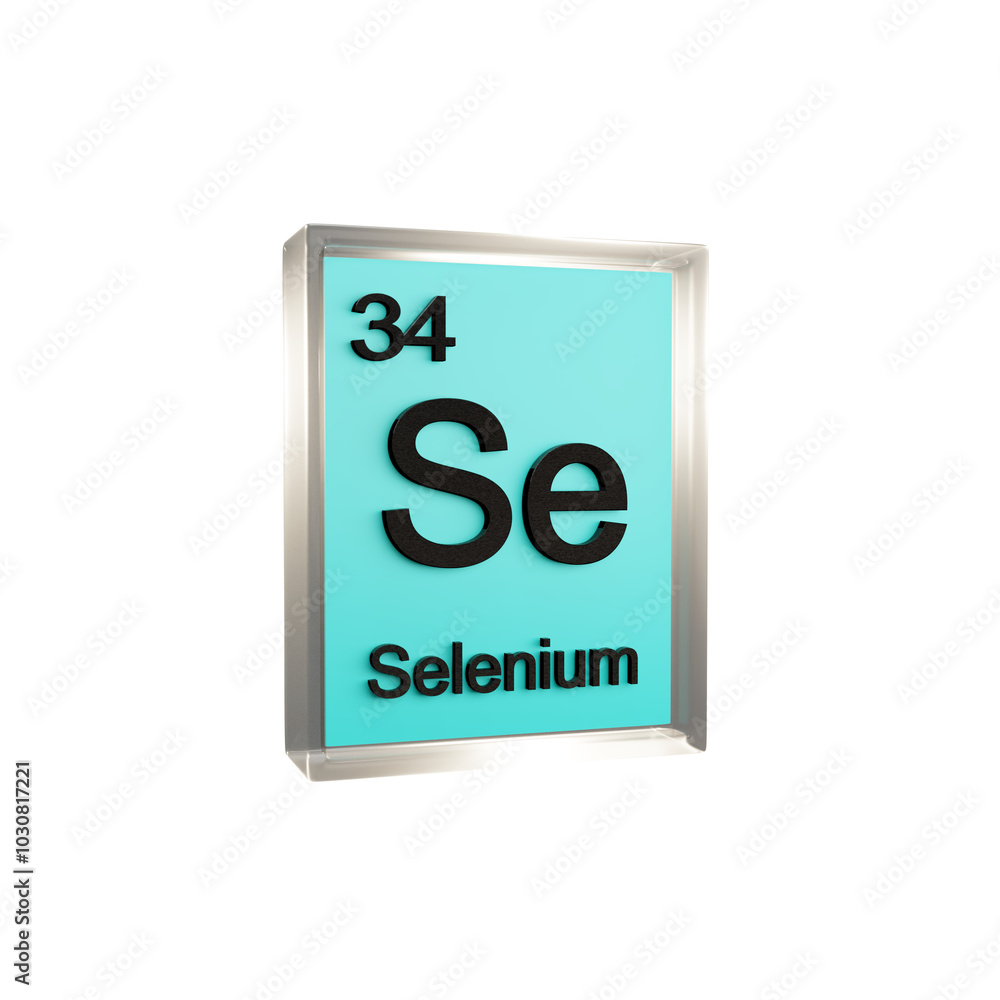 Selenium side - Periodic Table Element, Scientific and Educational Use, Transparent and Translucent Design, 3D Render Selenium side - Periodic Table Element, Scientific and Educational Use, Transparent and Translucent Design, 3D Render