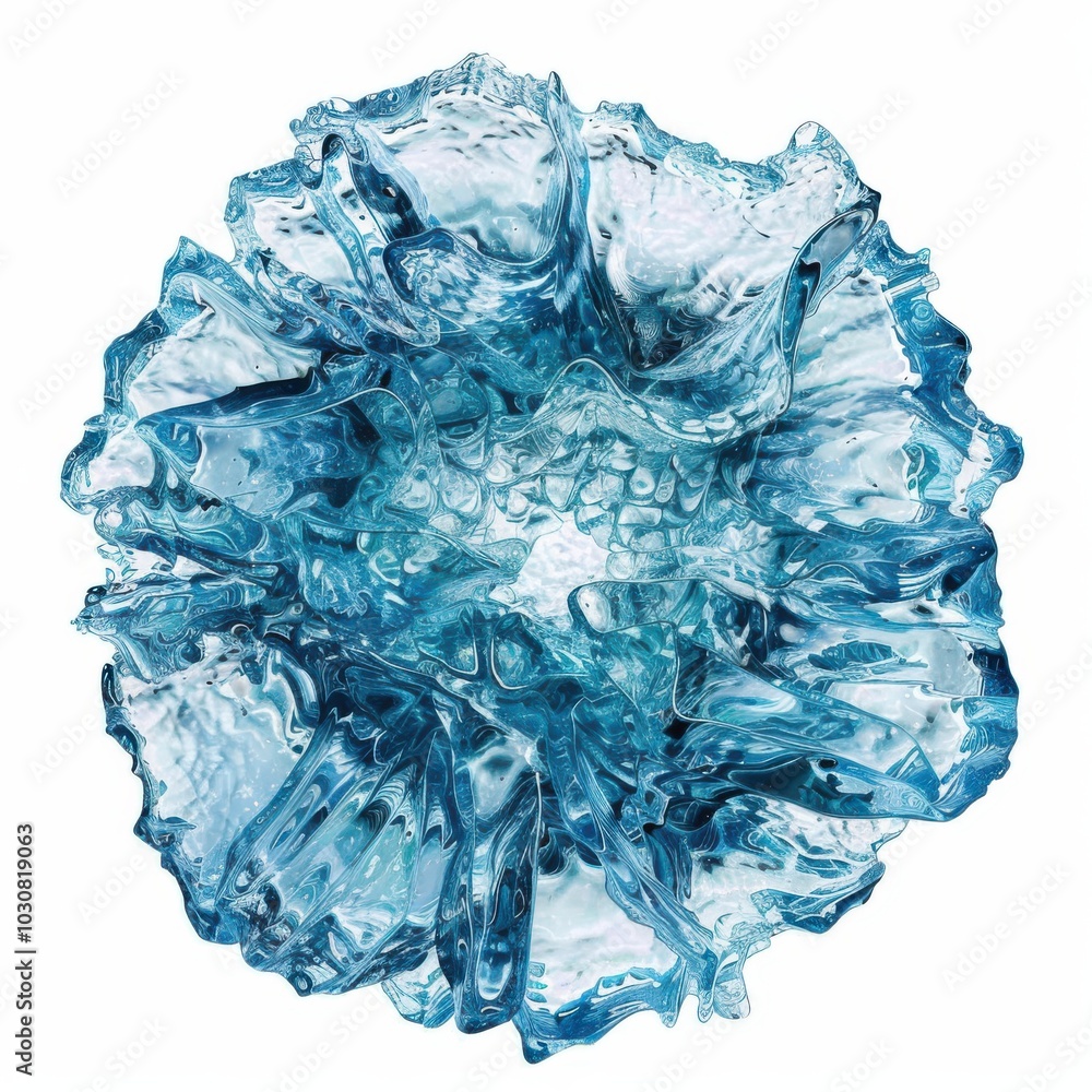Fototapeta premium A blue flower made of ice