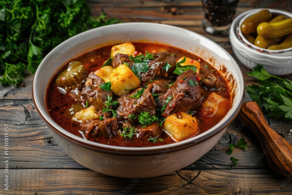 Stew with potatoes and pickles Stew with potatoes and pickles