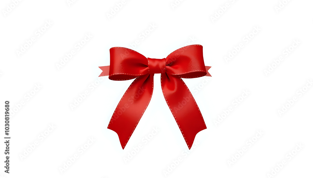 Isolated Red Ribbon Bow on White Background PNG Isolated Red Ribbon Bow on White Background PNG