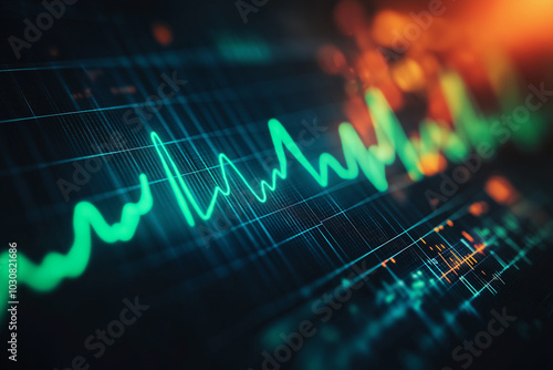 single healthy heartbeat on an ekg machine