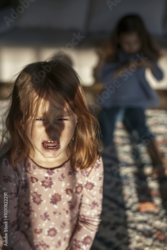 Two Little Girls Standing Together