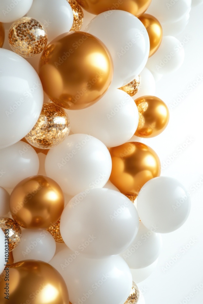 White and Gold Balloons White and Gold Balloons