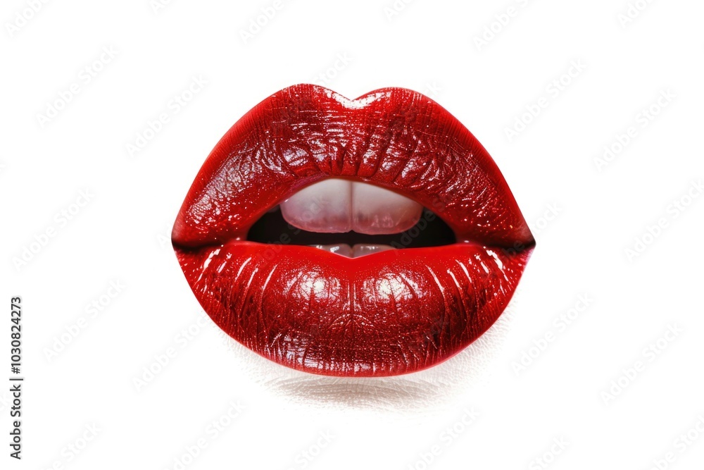 Close-up of lips with red lipstick Close-up of lips with red lipstick