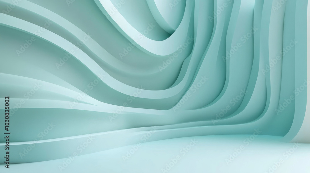 Fototapeta premium Curved color abstract background with smooth lines and shadows, suitable for modern design