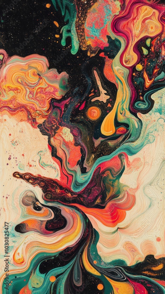 Vibrant Abstract Cosmic Swirls Vibrant Abstract Cosmic Swirls
