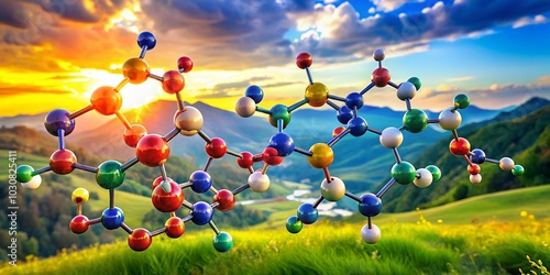 Albuterol Structure Chemical Formula and Molecular Model for Asthma Treatment Research and Pharmaceutical Applications photo