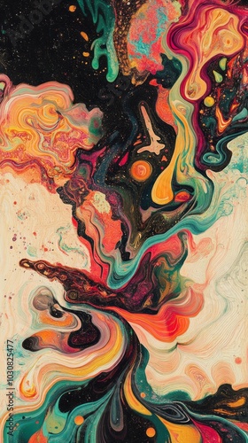 Vibrant Abstract Cosmic Swirls