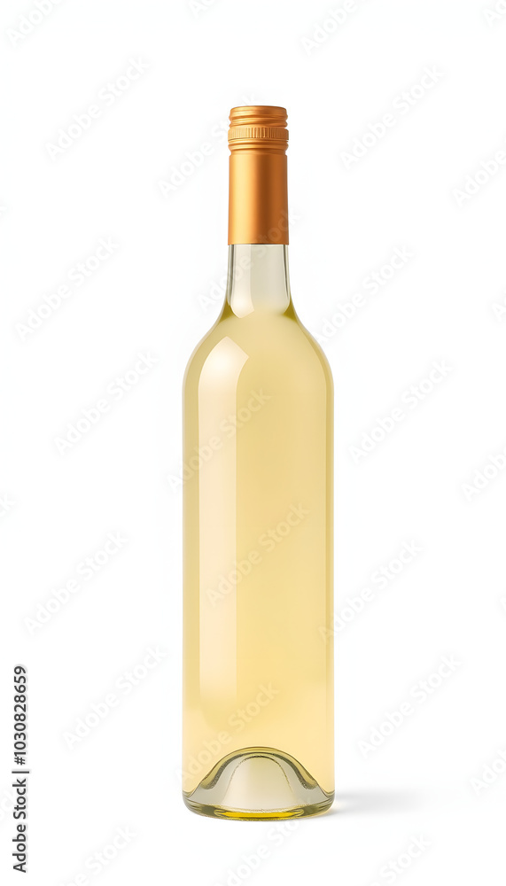 white wine bottle with bronze screw cap on white background isolated with white highlights, png white wine bottle with bronze screw cap on white background isolated with white highlights, png