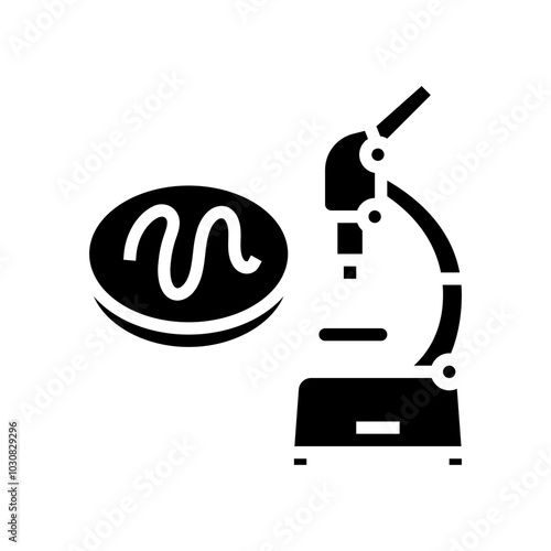microscope worm parasite glyph icon vector. microscope worm parasite sign. isolated symbol illustration