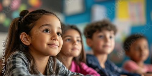 Diverse Elementary School Students Listening Attentively in Class