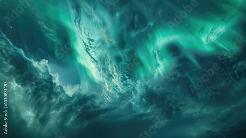 Wallpaper Mural Blue and Green Sky with Clouds Torontodigital.ca