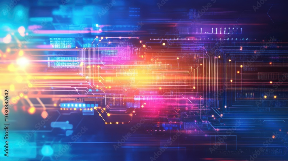 Fototapeta premium Abstract futuristic electronic circuit technology background 