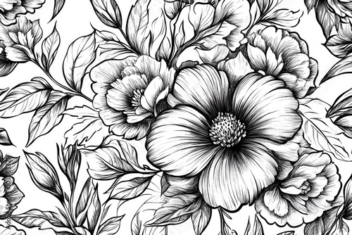 Black and White Floral Pattern