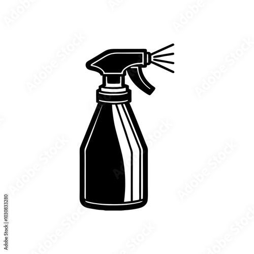 spray bottle isolated on black