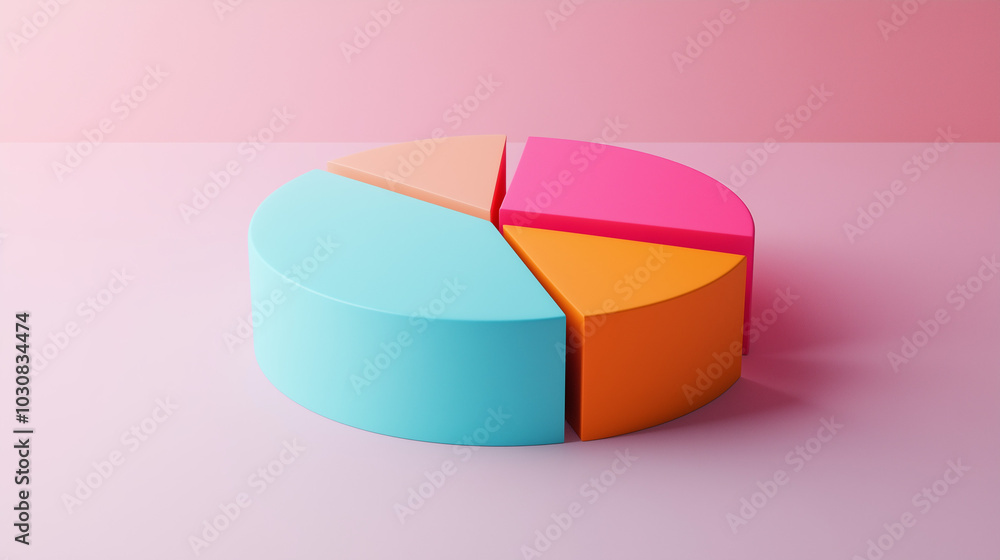 Colorful 3D Pie Chart Rendering Colorful 3D Pie Chart Rendering