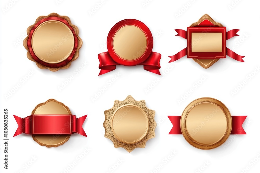 Gold and red gift wrapping accessories Gold and red gift wrapping accessories