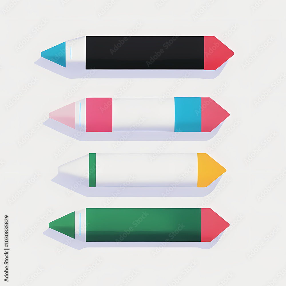 Colorful Crayons Set - Minimalist Art Supplies Illustration
