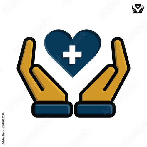 hand icon. take care of your health, healthy living, orderly, medicine. flat design style. vector design template