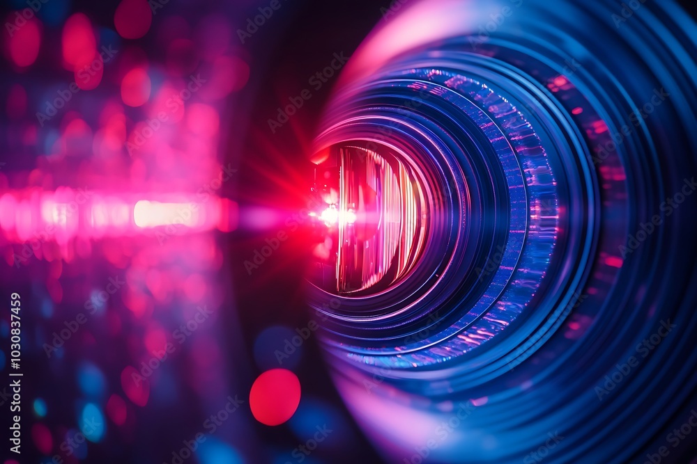 Camera Lens Bokeh Abstract with Blue and Pink Gradient Glow Camera Lens Bokeh Abstract with Blue and Pink Gradient Glow