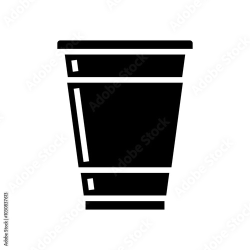 cup plastic package glyph icon vector. cup plastic package sign. isolated symbol illustration