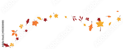 Wallpaper Mural Wave of falling leaves. Leaf fall. Autumn falling leaves on a transparent background. Torontodigital.ca