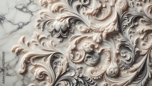 ivory marble texture in elegant style with floral pattern