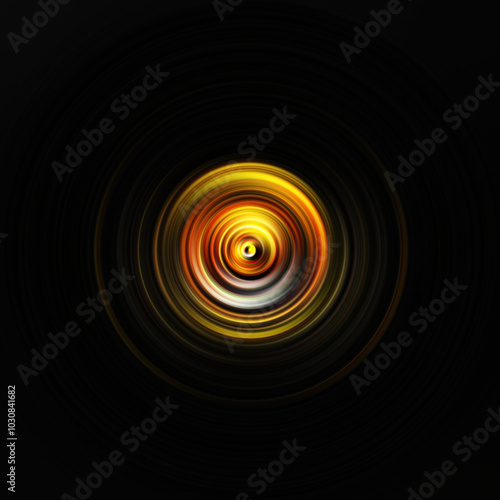 Colorful radial motion effect. Abstract rounded background. Color curves and sphere.