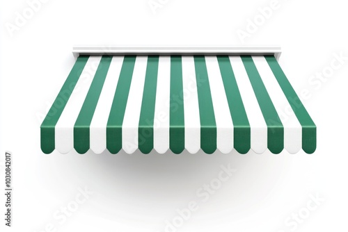 Striped Awning on White Wall