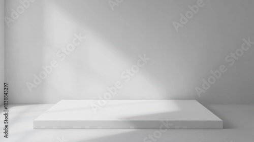 Wallpaper Mural Blank white gradient background with product display. White backdrop or empty studio with room floor. 3D rendering. Torontodigital.ca