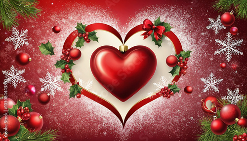 Heart Christmas Background – Love-Filled and Festive Holiday Design