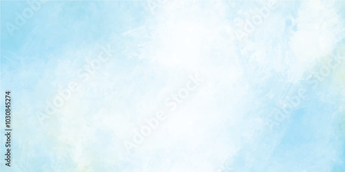 abstract watercolor painting blue sky and beautiful cloudscape for background, Natural sky beautiful blue and white texture background. blue sky with cloud.