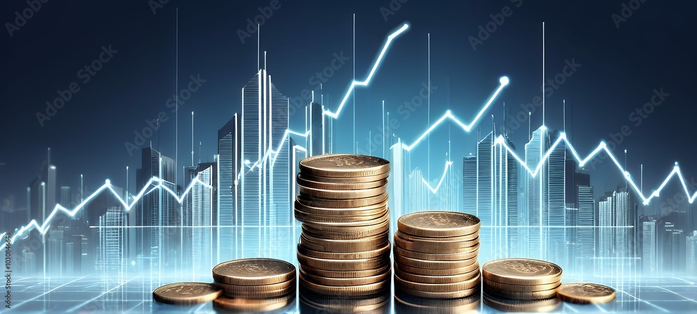 High-tech graph charting the rise in global temperatures against the backdrop of a thermometer bursting into flames,