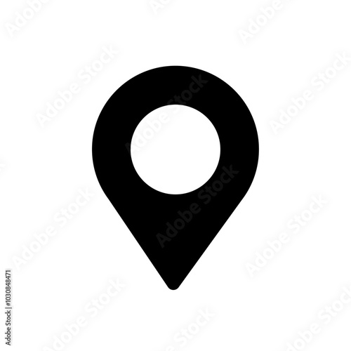 Rounded location icon, Map pin place marker. location pointer icon symbol in flat style. Location pin icon, Navigation sign.