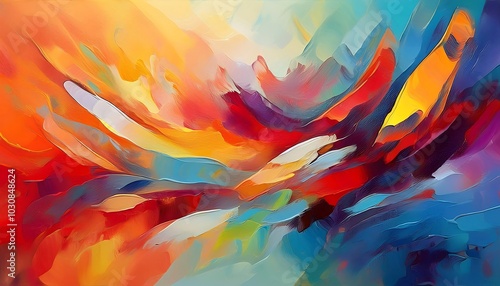 Wallpaper Mural Dynamic abstract oil painting featuring vibrant brush strokes and a captivating interplay of colors. Generative AI Torontodigital.ca