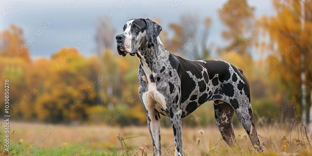 Great Dane in the Autumn