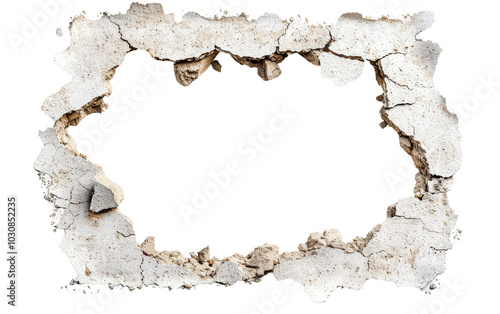 Broken Wall Frame Grunge Texture Abstract Background Distressed Wall Cracked Plaster Industrial