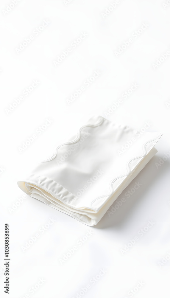 Clean napkin on white background isolated with white highlights, png Clean napkin on white background isolated with white highlights, png
