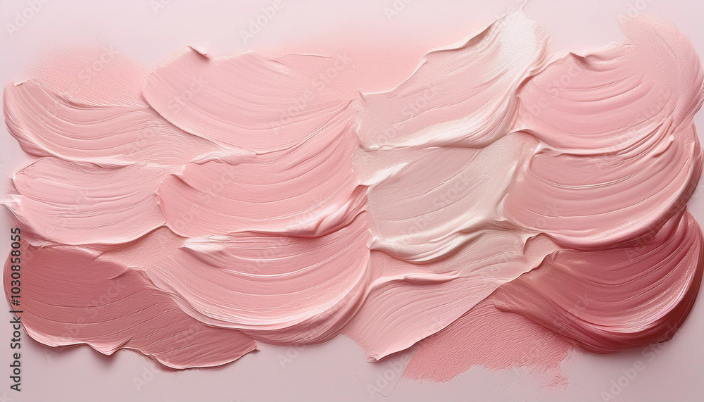 Soft pink abstract texture with smooth, layered brushstrokes creating a gentle, flowing effect. Ideal for backgrounds, art prints, and design elements with a pastel aesthetic.