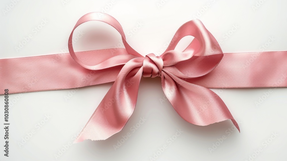 Elegant Pink Satin Ribbon Bow for Gift Wrapping Elegant Pink Satin Ribbon Bow for Gift Wrapping