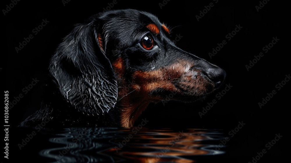 Dog Standing in Water Dog Standing in Water