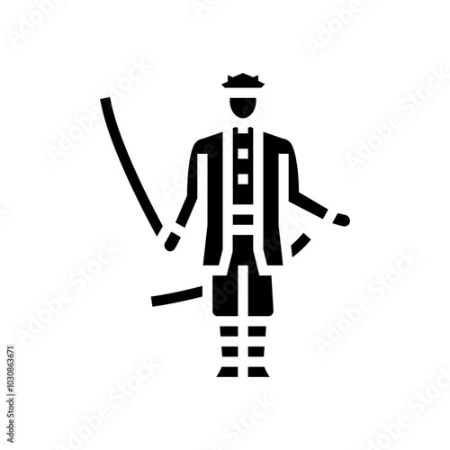 anime cosplay male glyph icon vector. anime cosplay male sign. isolated symbol illustration