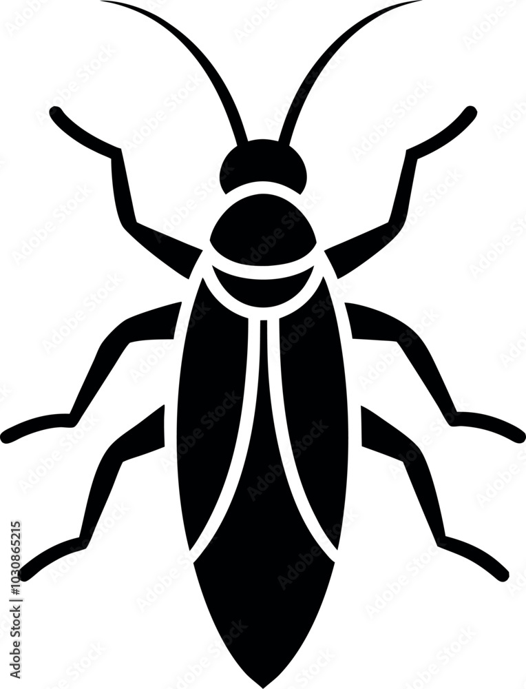 Cockroach animal silhouette vector design Cockroach animal silhouette vector design