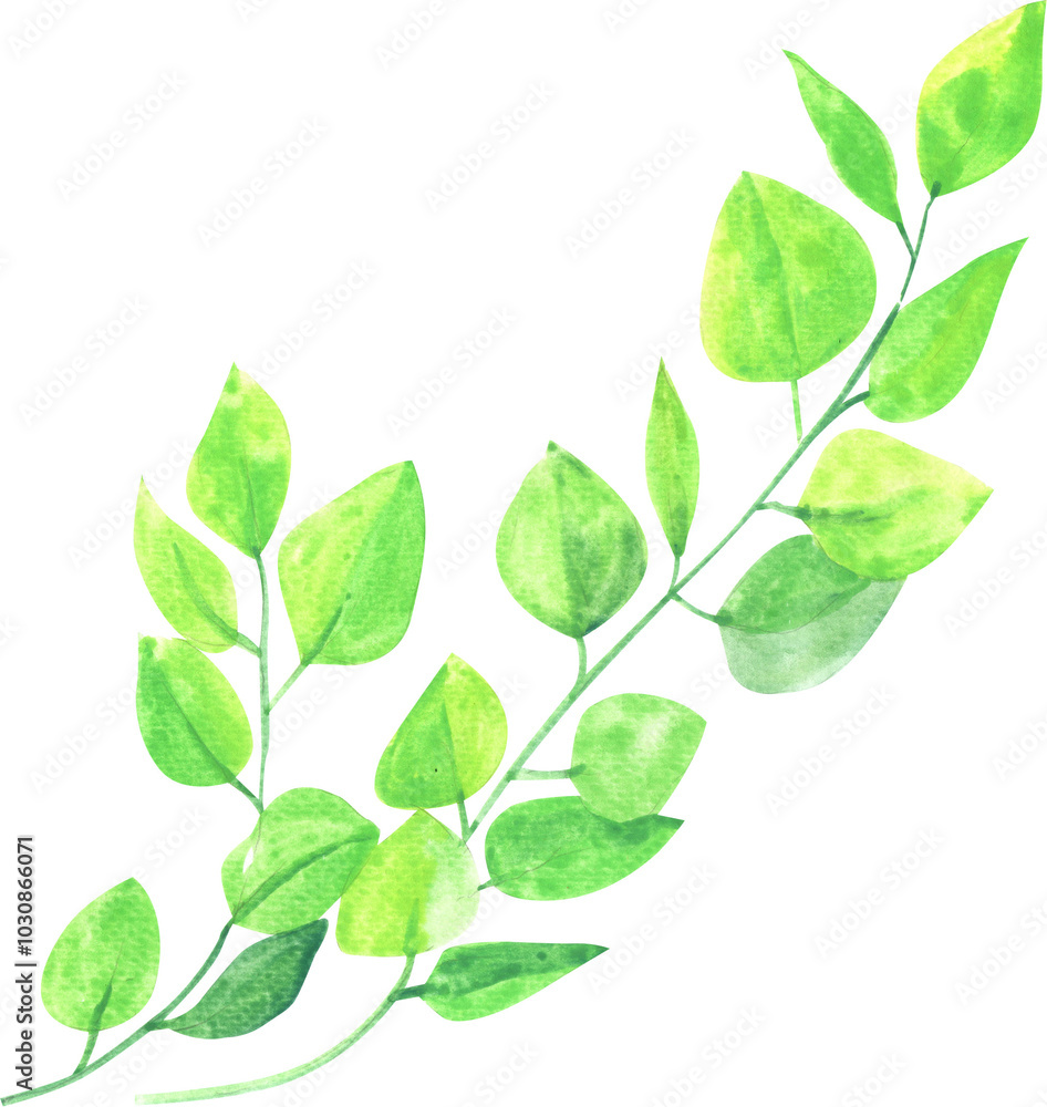 Tree branches swaying in the wind, watercolor painting hand-drawn illustration Tree branches swaying in the wind, watercolor painting hand-drawn illustration
