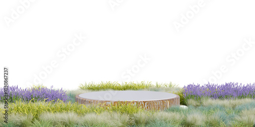 podium stone on desert for display product transparent background 3d PNG