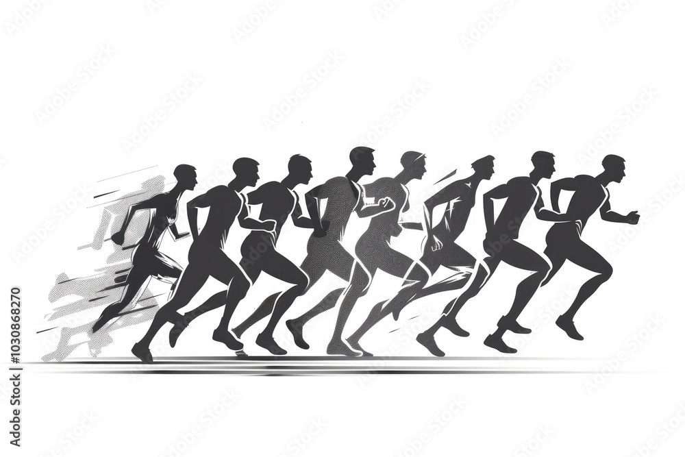 Men Running in a Race Men Running in a Race