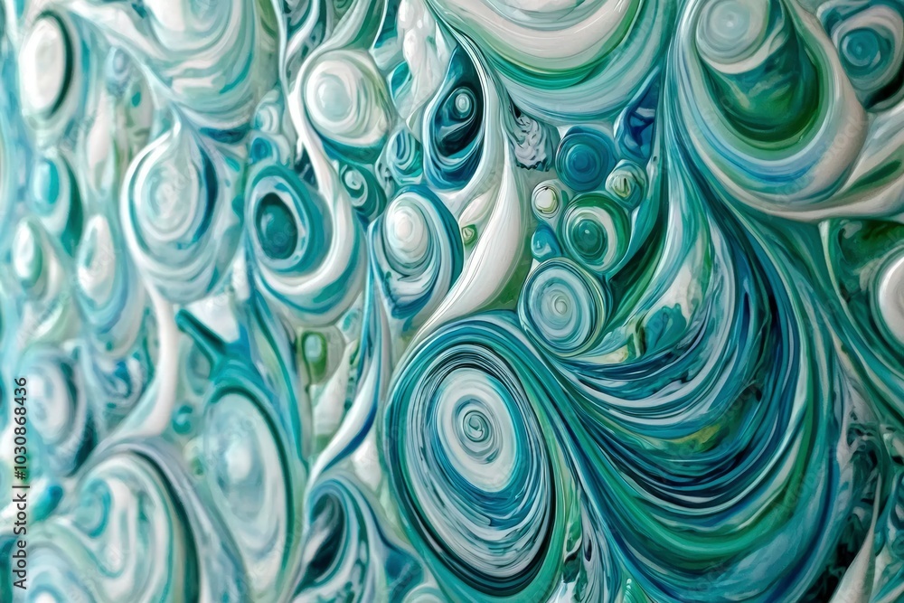 Abstract Swirling Pattern in Blue and Green Hues Abstract Swirling Pattern in Blue and Green Hues