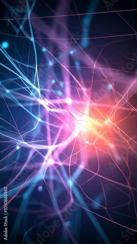 Wallpaper Mural Abstract neural network with glowing lines, digital energy flow Torontodigital.ca