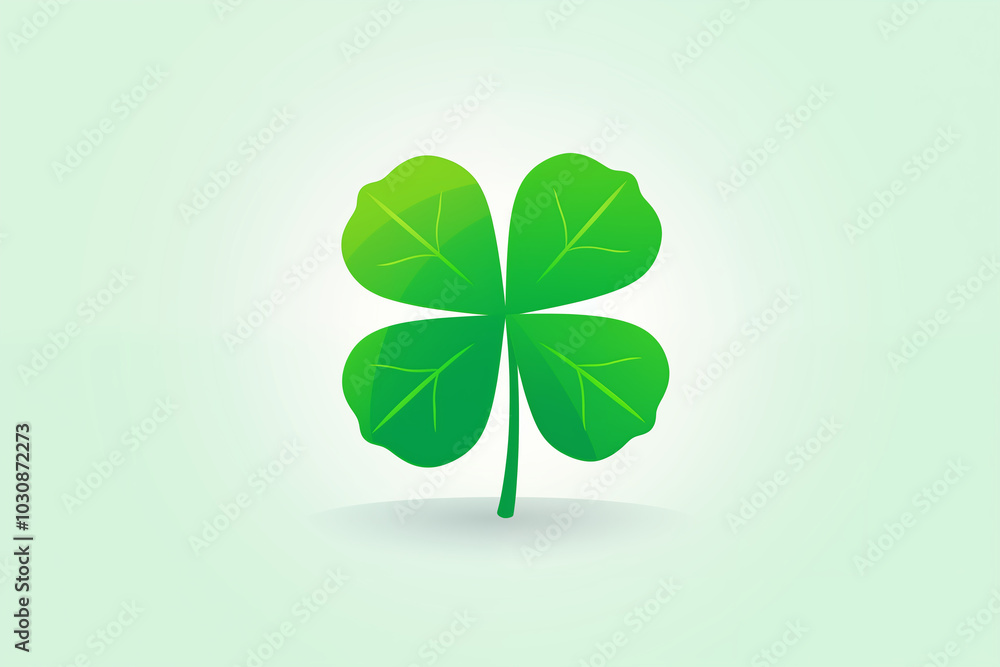 Flat vector of icon shamrock leaf or four leaf clover Flat vector of icon shamrock leaf or four leaf clover